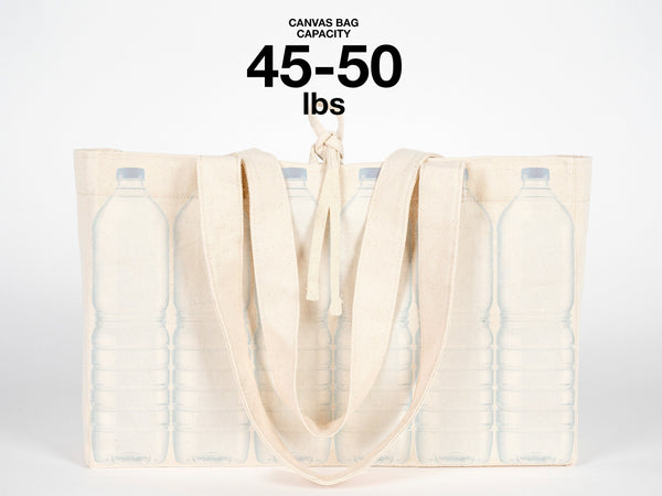 Large Natural Canvas Tote Bag with Long Handles – 18"W x 11"H x 4"L Eco-Friendly Reusable Cotton Bag