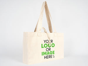 Custom Large Canvas Tote Bags – 18"W x 11"H x 4"L Personalized Cotton Bags With Logo