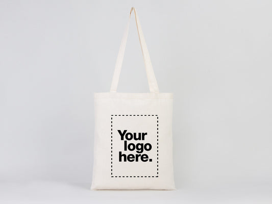 Bulk Tote Bags With Your Logo, 14"W x 16"H (35 cm x 40 cm) Custom Promotional Bags, Photo or Text Print, Personalized Bag Print