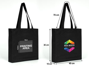 Custom Black Canvas Tote Bag – Personalized & Wholesale
