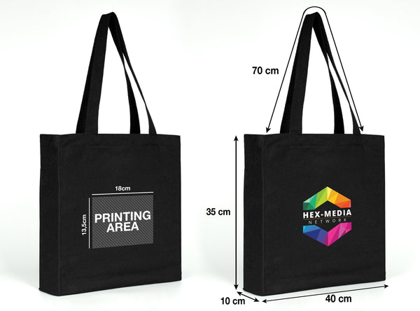 Custom Black Canvas Tote Bag – Personalized & Wholesale