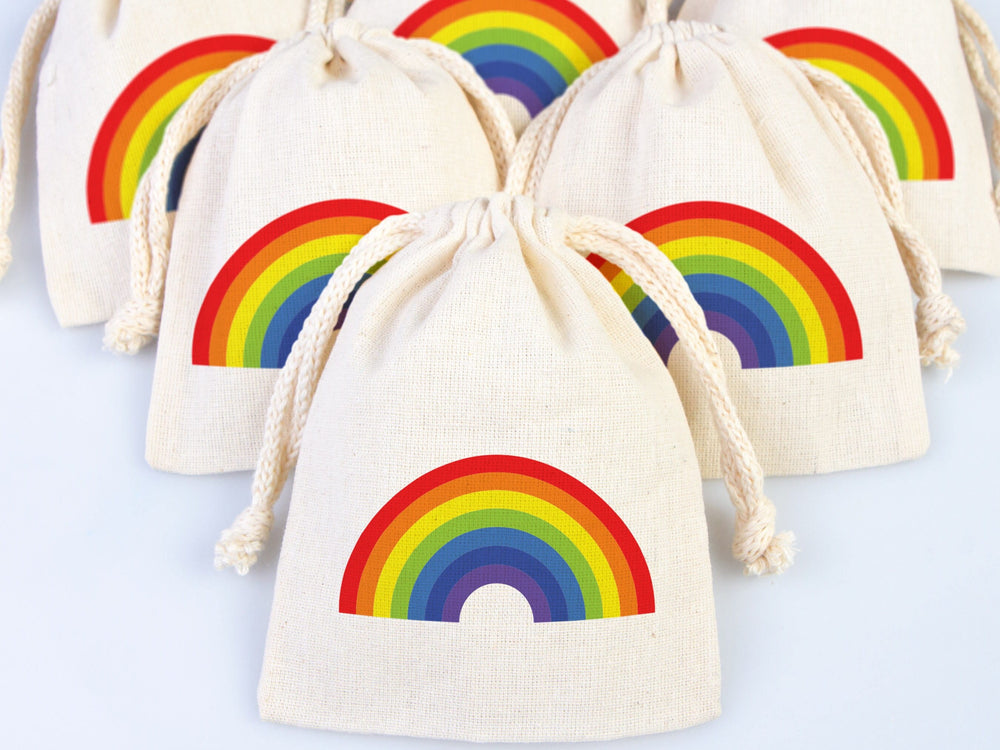 Rainbow Design Gİft Bag , Custom Party Bags for first birthday, Personalized Bags - Custom Goodie Bags - packing bags - jewellery bags