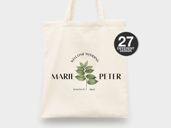 Custom Wedding Welcome Bag, 27 Different Design Wedding Tote, Bridesmaid Gift, Wedding Favors Bags, Bridal Party Bag