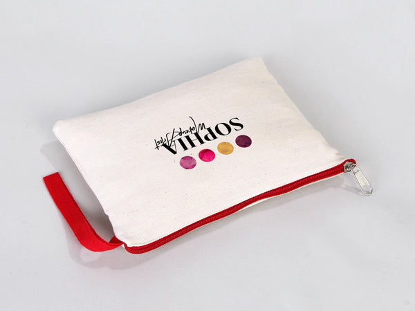 Clutch Bag For Women, 8"W x 6"H (21 cm x 15 cm) Red Pencil Bags, Mini Cosmetic Clutch Bag, Clutch Bag With Handle