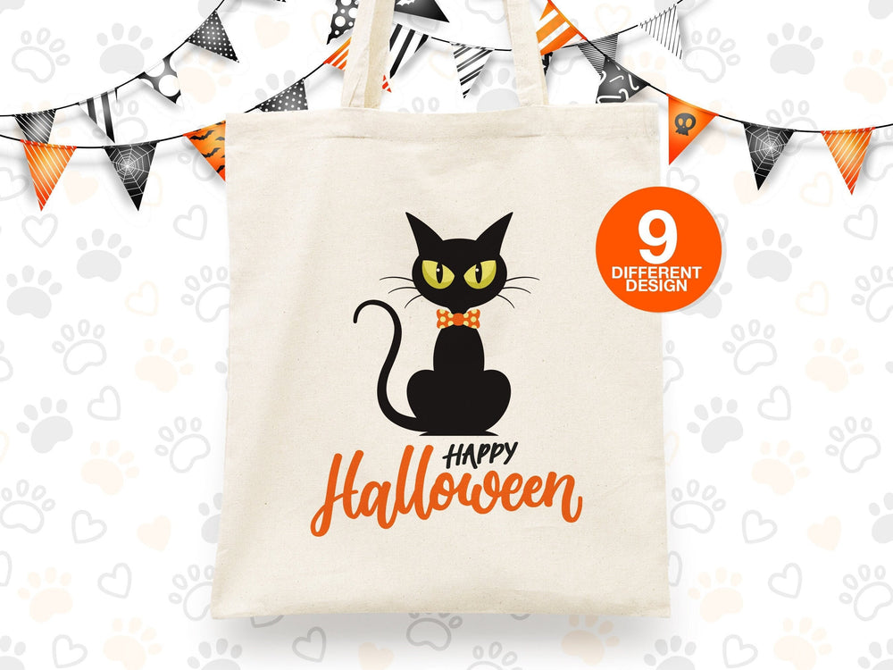 Halloween Gift Bags with Pumpkin, Candy Tote Bag, Personalized Halloween Purse, Kids Candy Bags İdea, Decor, Halloween Unique