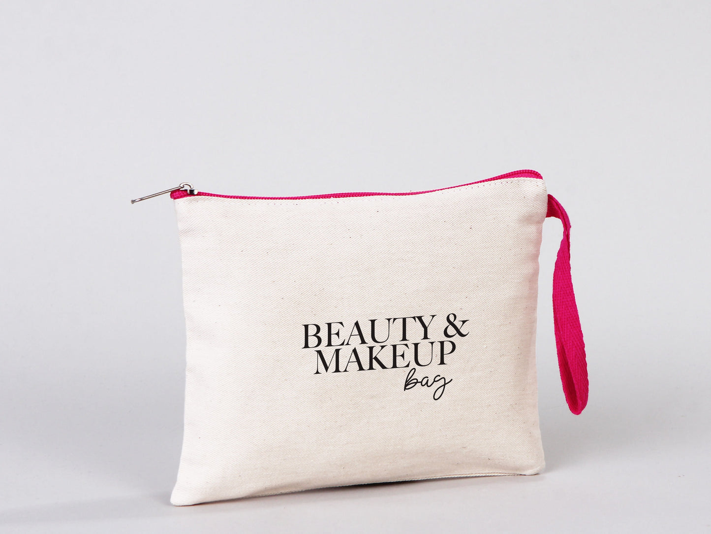 Clutch Bag With Handle, 8"W x 6"H (21 cm x 15 cm) Pencil Bag Personalized, Fushia Pencil Bags, Cosmetic Clutch Makeup Bag