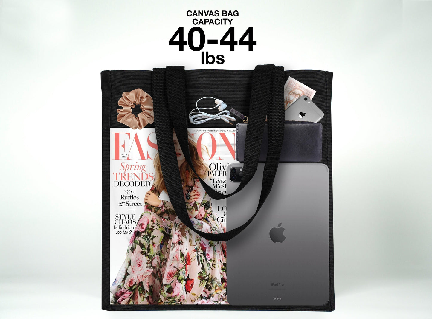 Canvas Tote Bag – Blank Black, Durable & Reusable Shopping Bag