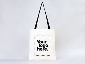 Custom Cotton Tote Bag 14"x16" with Black Handles – Personalized Logo & Promotional Bag