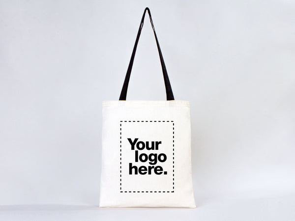 Custom Cotton Tote Bag 14"x16" with Black Handles – Personalized Logo & Promotional Bag