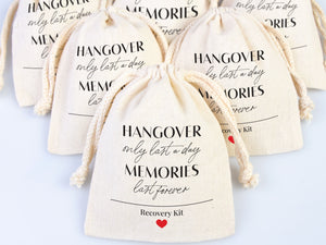 Hangover Only Last A Day, Memories Last Forever Bags - Hangover Kit Bags - Wedding Recovery Kit - Hen Party - Bachelorette Birthday Party