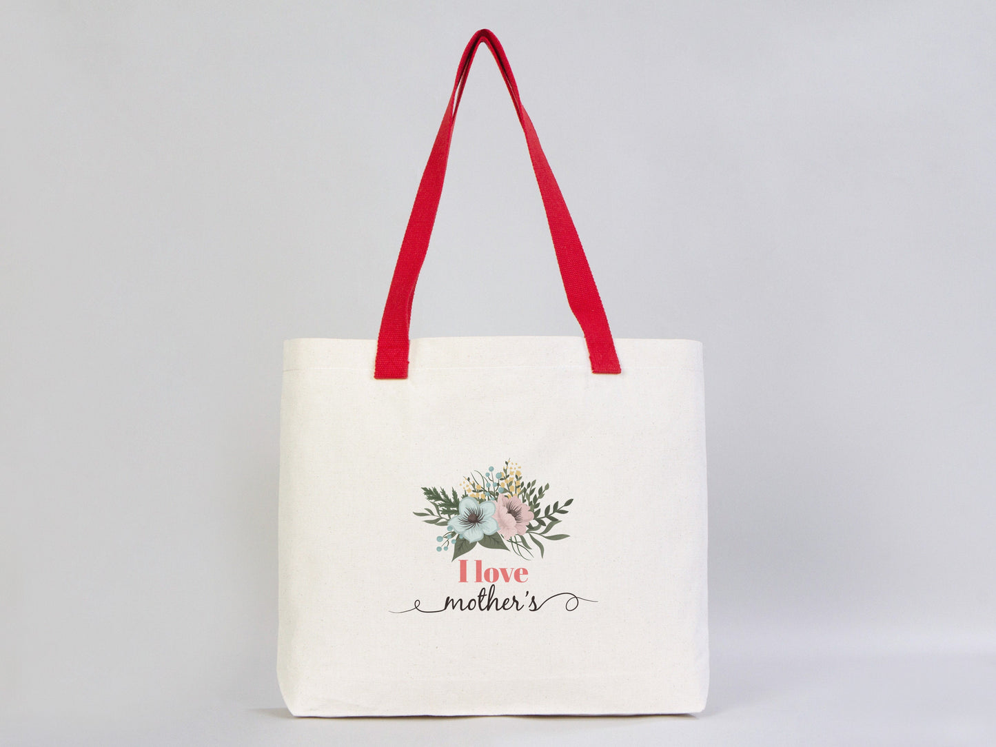 Mother's Day Tote Bag, 18"W x 14"H x 3"L (45 cm x 35 cm x 8 cm ) Mothers Day Gift Bag Ideas, Mom Tote Bag Natural Canvas Tote Bag, Tote Bag for Mother