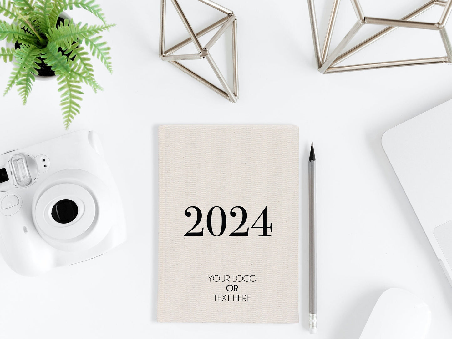 Personalised A5 Notebook with  6"W x 8"H  (14x20cm) Canvas Cover Notebook, 2024 Planner, Custom Logo Print, Wholesale Bulk Orders Available