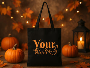 Halloween Tote Bags – Custom Personalized Black Cotton Trick or Treat Bag