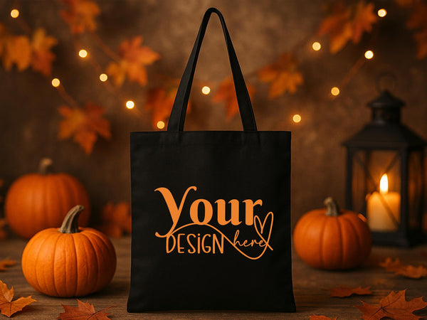 Halloween Tote Bags – Custom Personalized Black Cotton Trick or Treat Bag