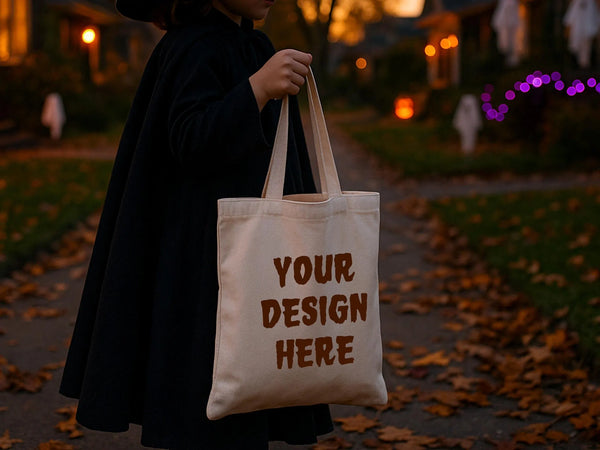 Custom Halloween Bags – Personalized Trick or Treat Cotton Tote for Kids & Adults