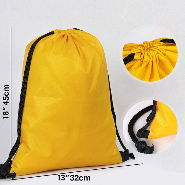 Impertex Drawstring Backpack 13×18 in (32×45 cm) – Yellow - Pamusan.com