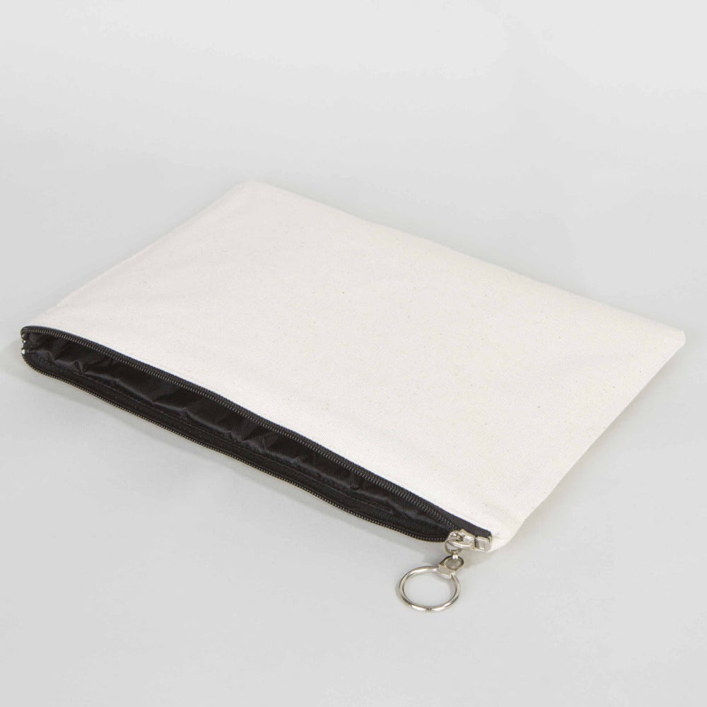 Blank Cotton Clutch Bag with Zipper – 12"x8"  Lined Purse