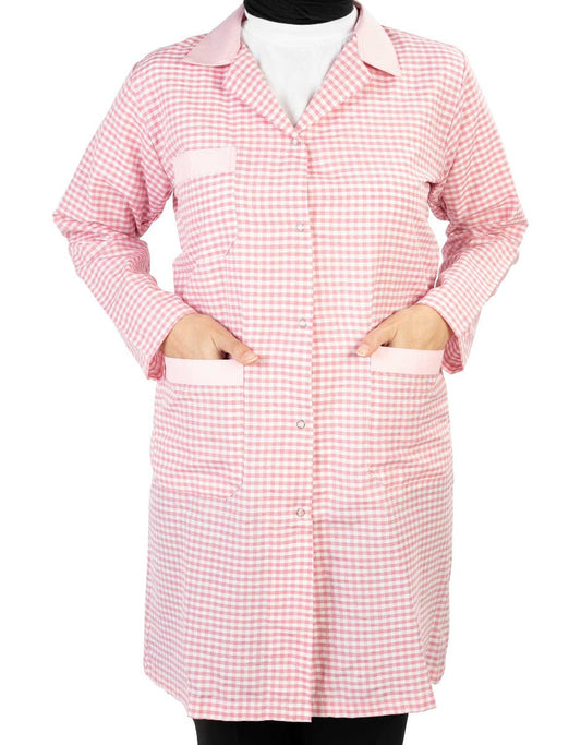 Pötikare Female Work Apron, Pink Open Collar