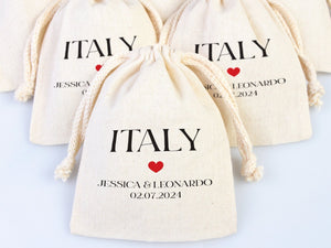 Italy Hangover Kit For Bachelorette, Hangover Kit Custom Bags, Hangover Kit Girls Trip, Muslin Bag, Jamaica,France,Germany,New Orleans,Texas - Pamusan.com