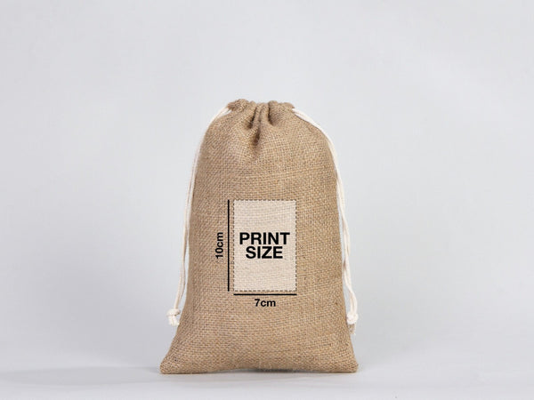 Jute Drawstring Gift Bag – 8" × 12" (20 × 30 cm) – Natural Burlap - Pamusan.com