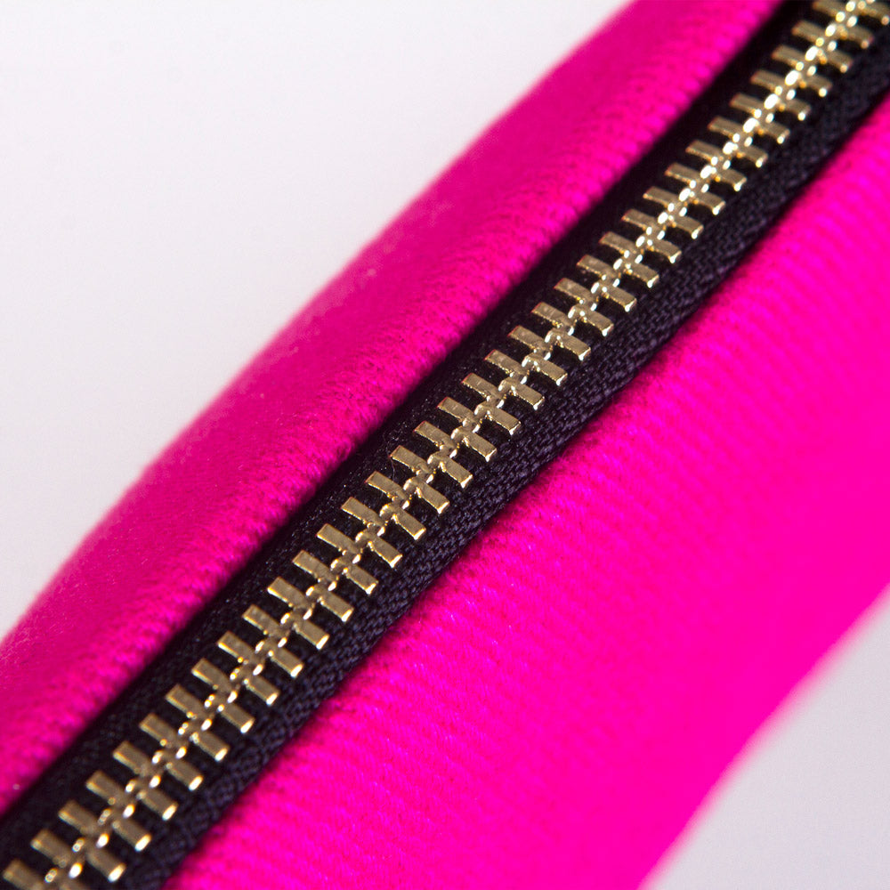 Fuchsia Cotton Clutch Bag – 8"x6" Reusable Cosmetic & Makeup Pouch