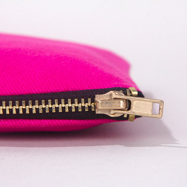 Fuchsia Cotton Clutch Bag – 8"x6" Reusable Cosmetic & Makeup Pouch