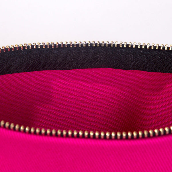 Fuchsia Cotton Clutch Bag – 8"x6" Reusable Cosmetic & Makeup Pouch