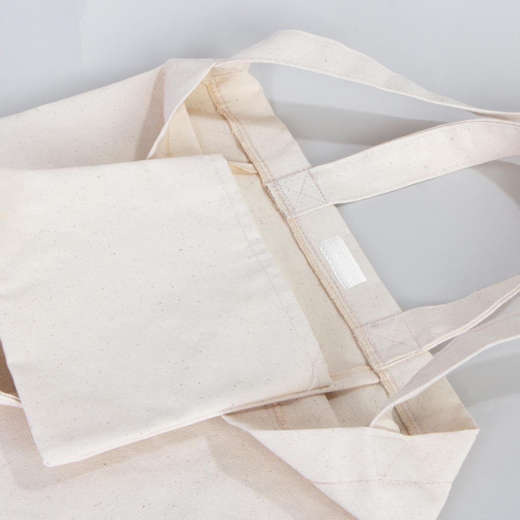 Large Canvas Tote Bag with Long Strap & Short Handles – Natural Cotton Shopping Bag