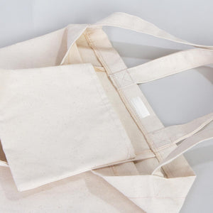 Large Canvas Tote Bag with Long Strap & Short Handles – Natural Cotton Shopping Bag