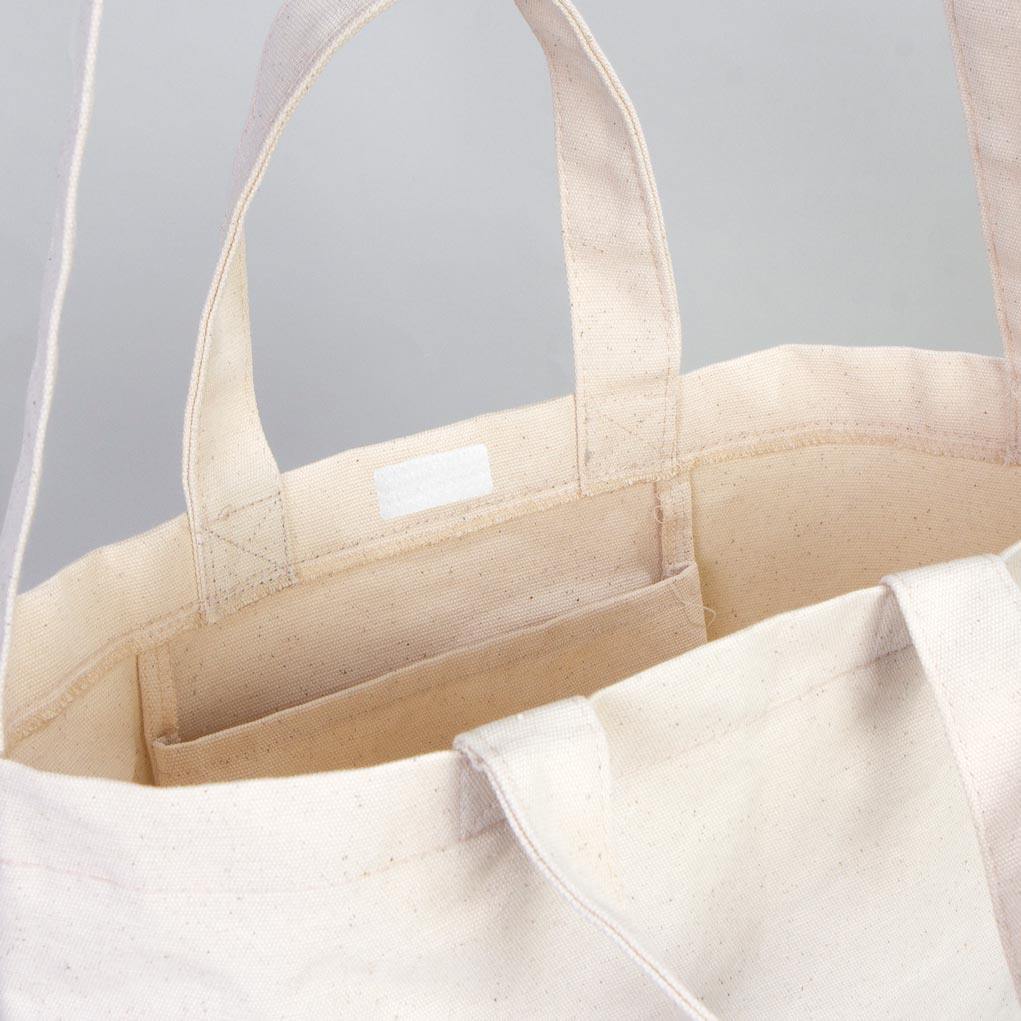 Large Canvas Tote Bag with Long Strap & Short Handles – Natural Cotton Shopping Bag