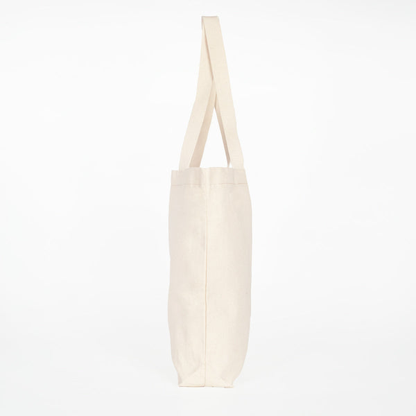 Large Canvas Tote Bag with Inner Pocket & Braided Handles – Natural Cotton 18"x16"x4"