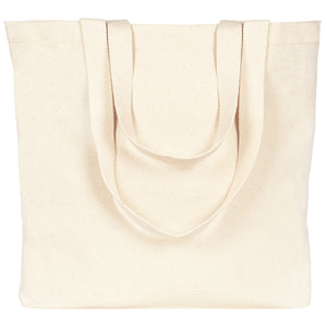 Large Canvas Tote Bag with Inner Pocket & Braided Handles – Natural Cotton 18"x16"x4"