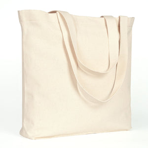 Large Canvas Tote Bag with Inner Pocket & Braided Handles – Natural Cotton 18"x16"x4"