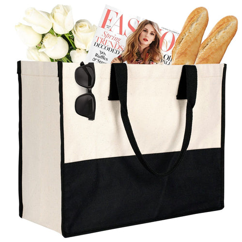 Reusable oversized cotton tote bag for women – beach, work or grocery use