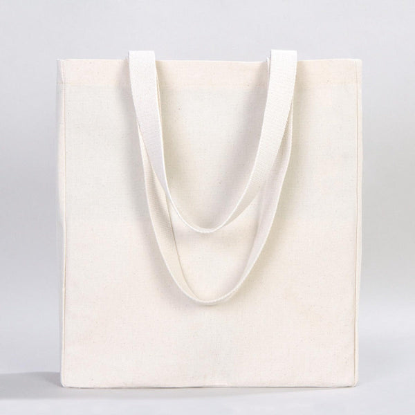 Blank Canvas Tote Bags – 16"W x 14"H x 5"L Reusable Cotton Tote