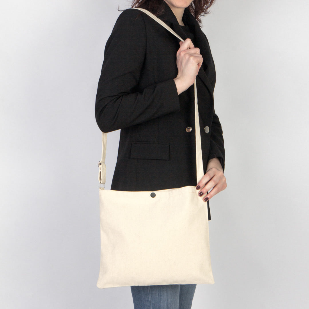 Canvas Messenger Bag – 11"W x 13"H Blank Crossbody Saddlebag