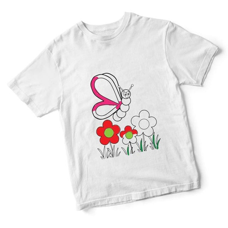 Butterfly Coloring T-shirt Butterfly - Best Coloring Ideas for Kids - NO PENCİL İNCLUDED