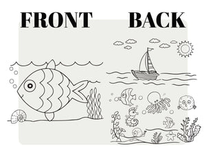 Kids Paint Tote Bag, 14"W x 16"H (35x40 cm) Fish and Ship Coloring For Kids, Coloring Activities For Kids, Fish Tote Bag, NO PENCIL In This Package - Pamusan.com