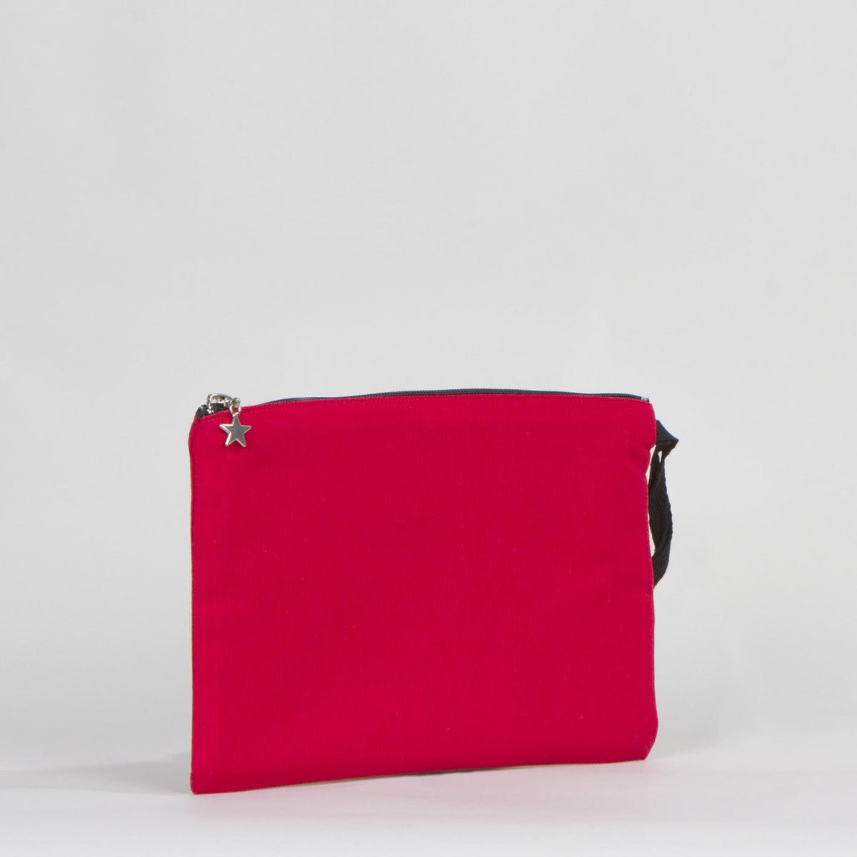 Red Clutch Canvas Lined Bag -  10"W x 7"H (25 cm x 18 cm)