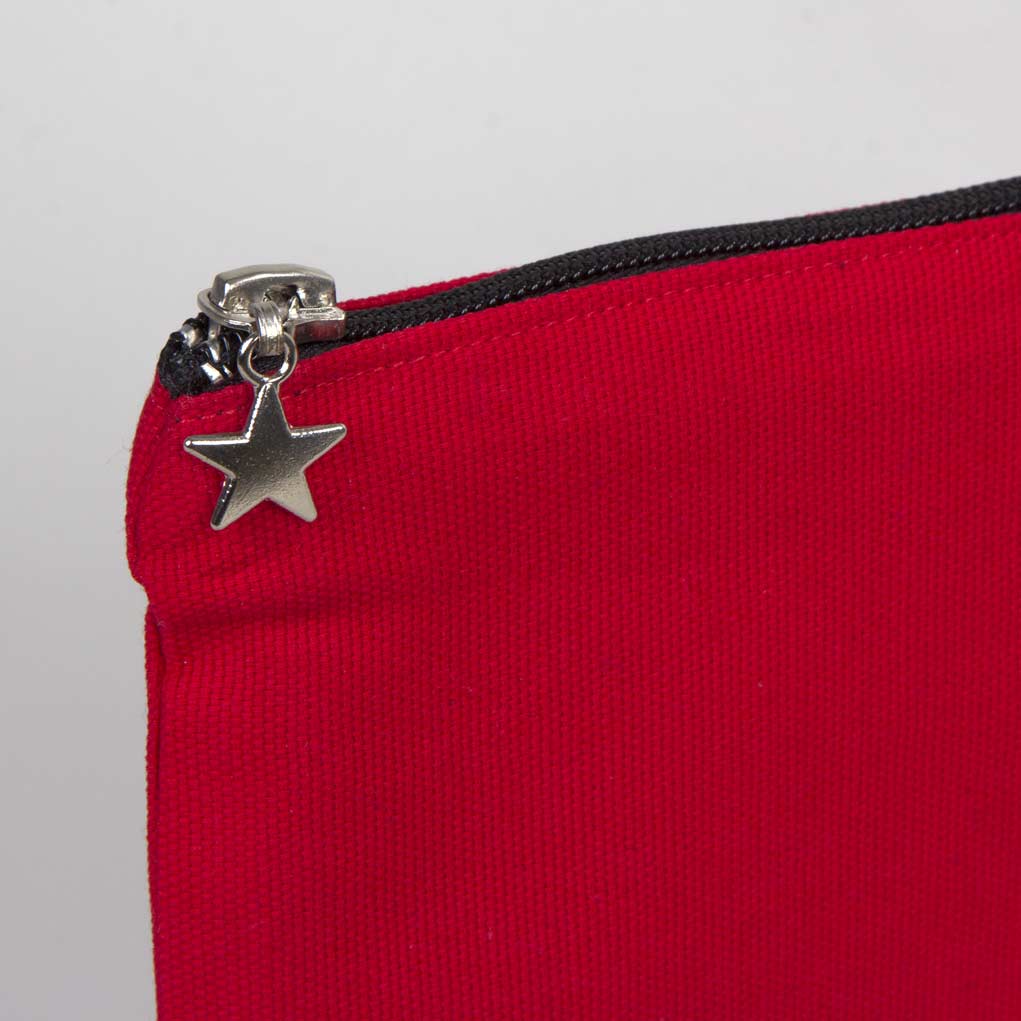 Red Clutch Canvas Lined Bag -  10"W x 7"H (25 cm x 18 cm)