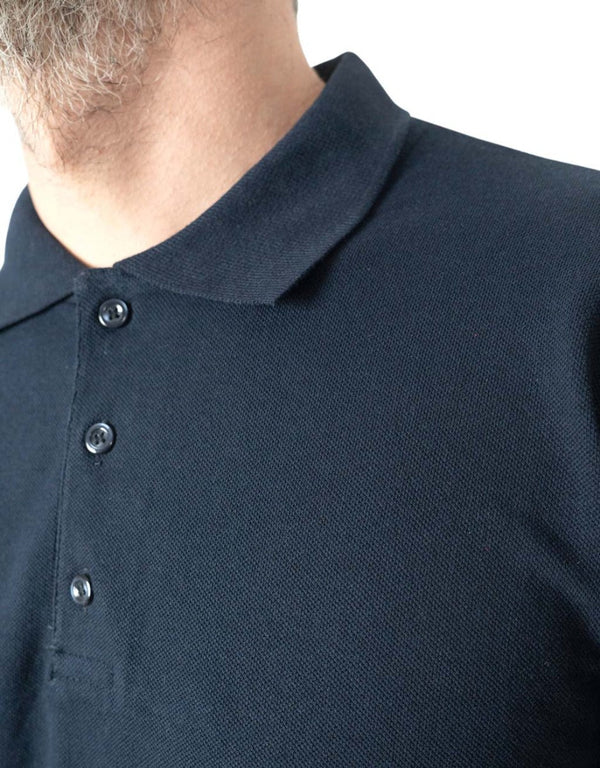 Polo Collar Navy T-Shirt - Printed