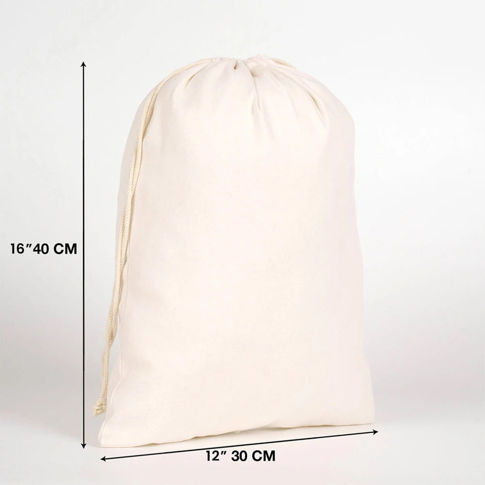Laminated 12" x 16" (30 x 40 cm) Cotton Drawstring Pouch - 4 oz - Pamusan.com