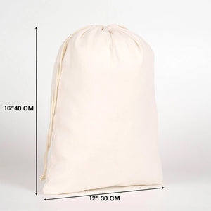 Laminated 12" x 16" (30 x 40 cm) Cotton Drawstring Pouch - 4 oz - Pamusan.com