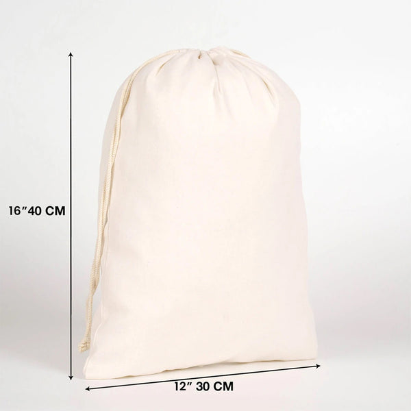Laminated 12" x 16" (30 x 40 cm) Cotton Drawstring Pouch - 4 oz - Pamusan.com
