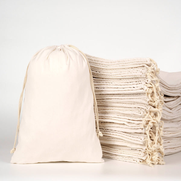 Laminated 12" x 16" (30 x 40 cm) Cotton Drawstring Pouch - 4 oz - Pamusan.com