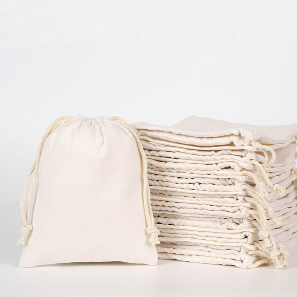 Laminated 6" x 8" (15 x 20 cm) Cotton Drawstring Pouch - 4 oz - Pamusan.com