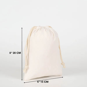 Laminated 6" x 8" (15 x 20 cm) Cotton Drawstring Pouch - 4 oz - Pamusan.com