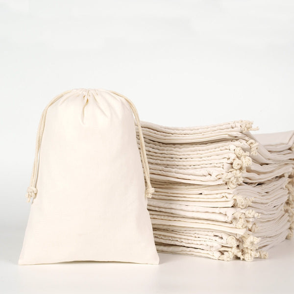 Laminated 8" x 12" (20 x 30 cm) Cotton Drawstring Pouch - 4 oz - Pamusan.com