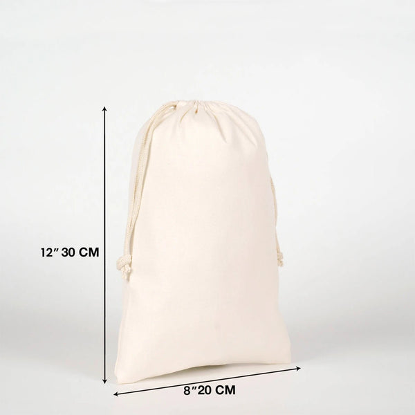 Laminated 8" x 12" (20 x 30 cm) Cotton Drawstring Pouch - 4 oz - Pamusan.com