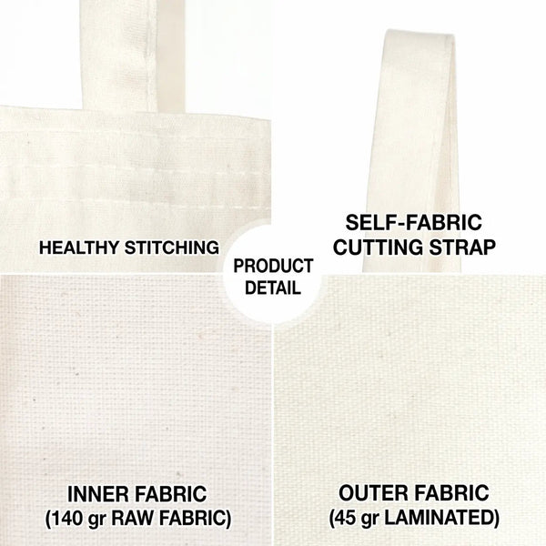 Laminated Tote Bag Raw Cotton for Sublimation – 14" × 16" (35 × 40 cm) - Pamusan.com